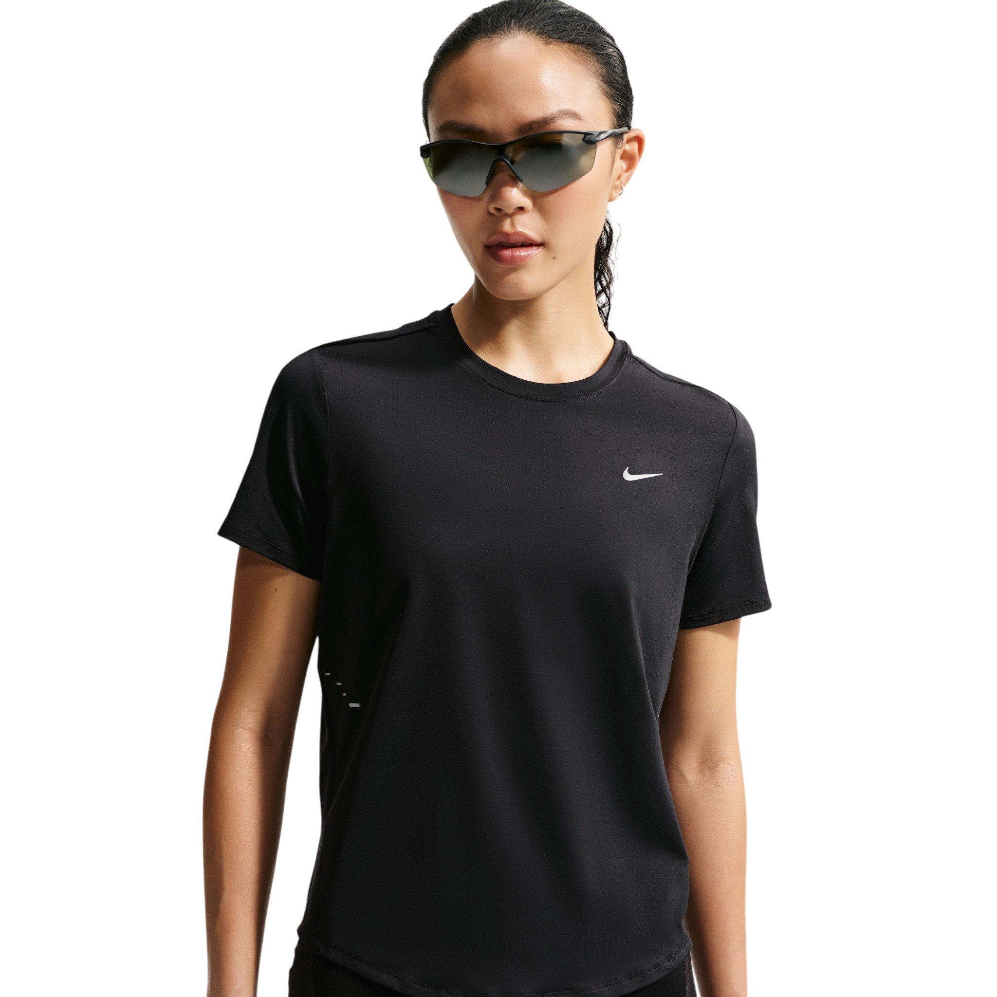 Nike Women's Swift Dri-FIT Short Sleeve Running Top - Black/Silver - BLACK/SILVER